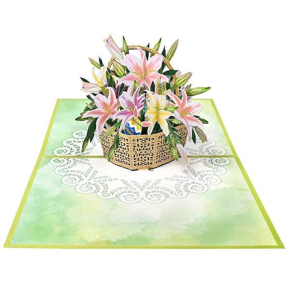 3D Påske Blomsterkurv Lykønskningskort Sæt Håndskrift Kort Tilbehør