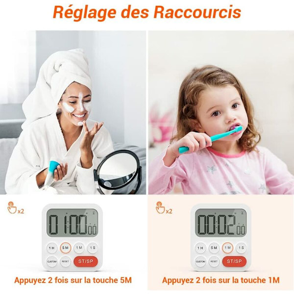 Køkken Timer Nedtælling Timer Studerende Læring Eksamen Tidsstyring Hvid 80*89*23MM