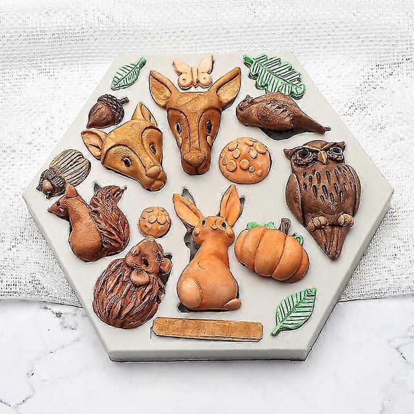 Nye Skovdyr Fondantforme Zoo Dyreforme Silikone Bageforme B2 B2