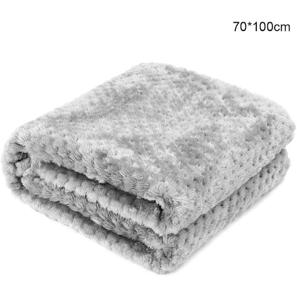 Kæledyrs Tæppe Hunde-/Kattetæppe Fleece Blødt og Sødt Stof PS051 (70x100cm, Grå)