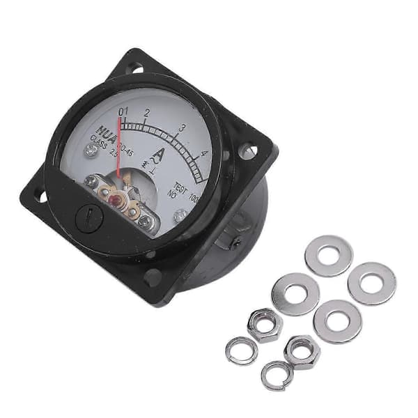 AC 0-5A analog amperemeter rund panelmätare klass 2.5 Svart Black