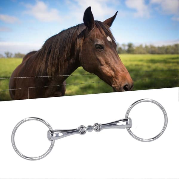 Hestebid i rustfrit stål, fleksibelt, leddelt, slidstærkt, rustfrit O-ring hestemundstykke til hestevæddeløb