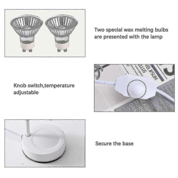 Top Down stearinlysvarmerlampe med justerbar lysstyrke White