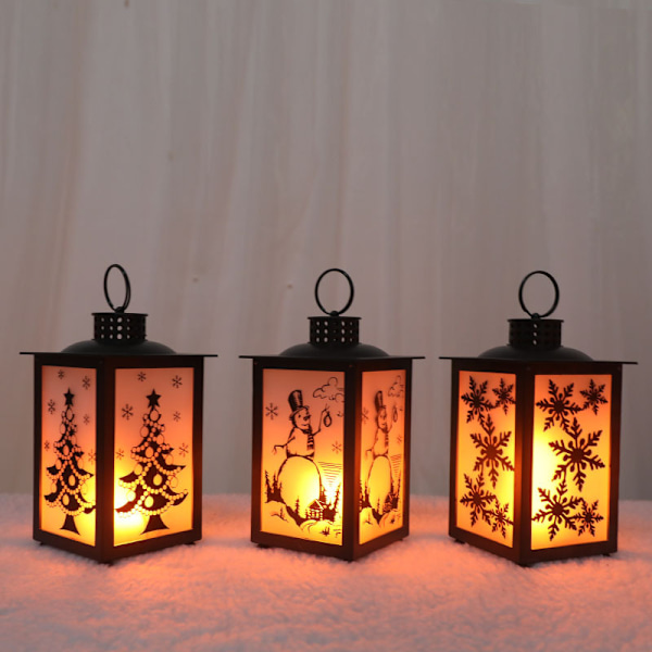 Juldekorationstillbehör, julklappar, juldekorationer, flamlampor, fyrkantiga, snöflingor