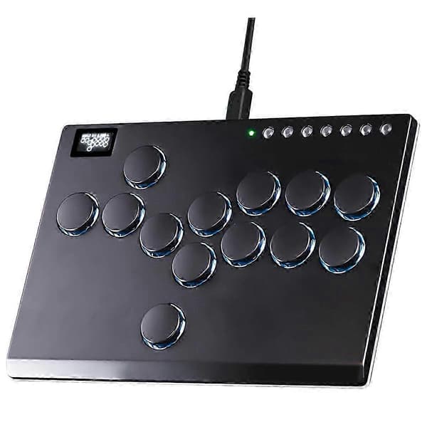 13 tangenter Arcade Stick All-Button Joystick Controller med anpassade RGB Turbo-funktioner Stöder SOCD Svart