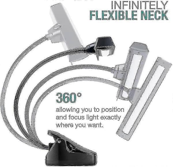 19 LED Super Bright Genopladelig Clip-on Lampe til Noder Klaver 9 Niveauer