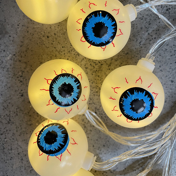 Halloween Juldekoration LED Atmosfärdekoration 3 Meter 20 Lampor Batterilåda (Djävulsöga)