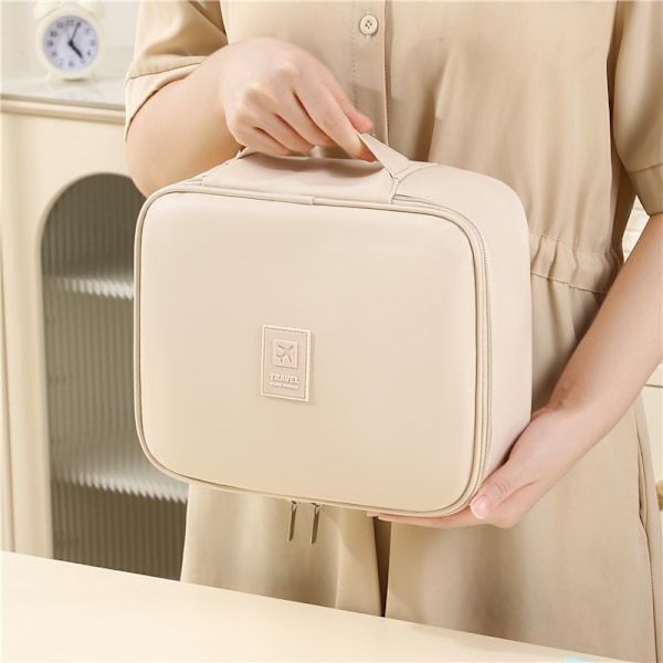 Snygg fyrkantig förvaringsväska i PU-läder Beige Beige