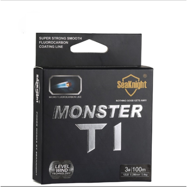 SeaKnight T1 Fluorocarbon Carp Fishing Stealth Guide Line Fluorocarbon Belagt Fiskeline 100m/110yds 3-35LB 0.8