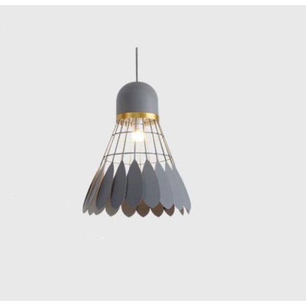Modern Minimalistisk Kreativ Macaron Järn Badminton Ljuskrona Enkelhuvud (Liten Grå),