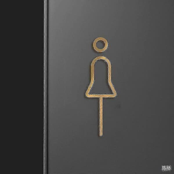 Holdbart WC-dørskilt - Metalgraveret plade til toilet 10x15cm