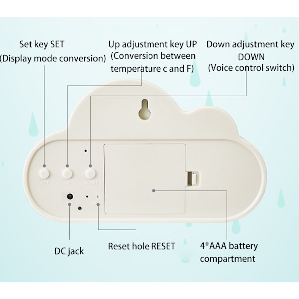 Lydstyret LED-ur, sengelampe med snooze, lille vækkeur, studiekalender, lysende elektronisk ur, grøn, 15*4*9cm,