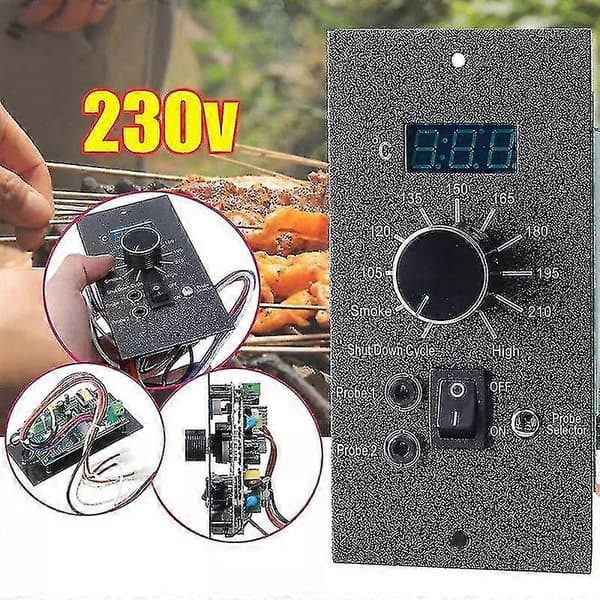 Opgrader Digital Termostat Kontrolpanel til Pillegrill Udskiftning Sort Black