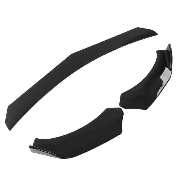 Universal Front Bumper Læbespoiler 4 Dele Blank Sort Aggressiv Dekoration