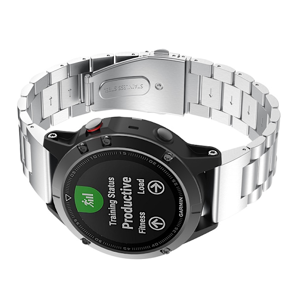 Klockarmband i rostfritt stål, silver, 26 mm, för Fenix 5x/6x/7X/8 51 mm