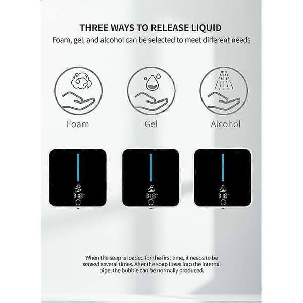 Vægmonteret sæbedispenser, 400 ml automatisk sæbedispenser, sæbedispenser med LCD-skærm