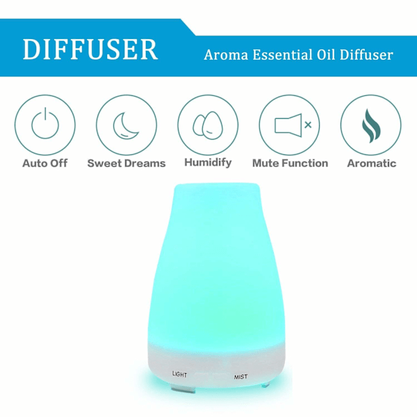 Aroma Diffuser - Ilmankostutin ja Aromalamppu 150 ml 150 ml