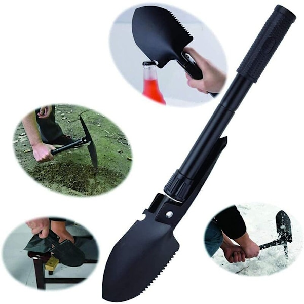 Multifunktionell hopfällbar spade militär stål mini spade verktyg för trädgård camping vandring backpacking fiske överlevnad