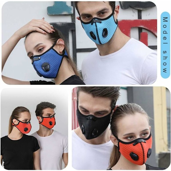 Cykelmask Vindtät Dammtät Anti-im Aktiverat Kol Mask Mesh Andningsbar Hängande Öra Orange One Size 4st
