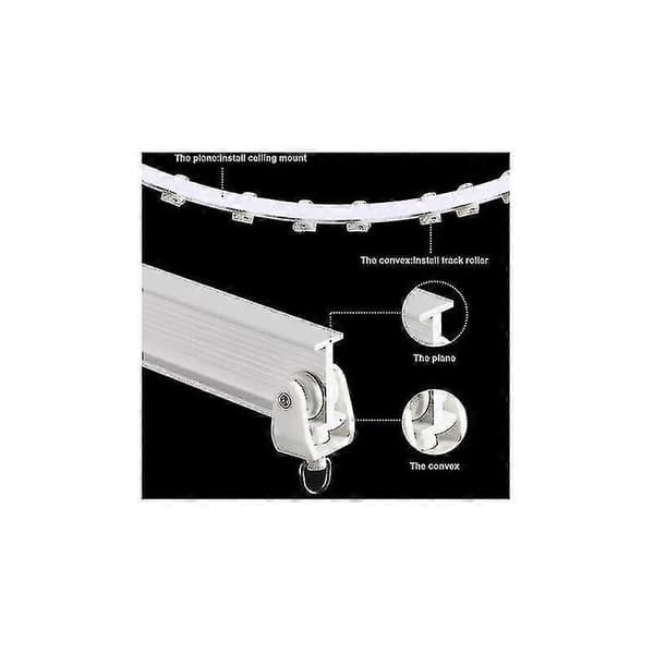 5 meter fleksibel buet gardinskinne til rumdeler, blødt foldbart design