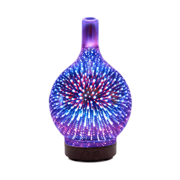 3D Glas Ultraljud Eterisk Olja Diffusers Elektrisk, Tyst Luftfuktare, för Hem Spa Yoga Massage