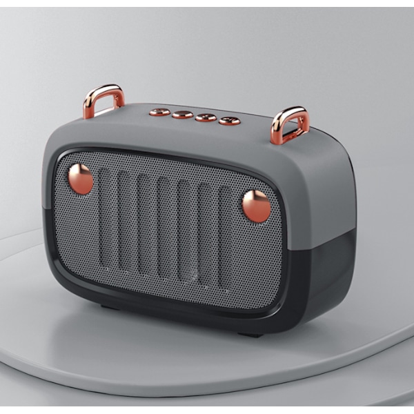 Langaton Bluetooth-kaiutin, Mini Kannettava Sarjakuva Subwoofer Ulkokorttikaiutin (Hopeanharmaa),