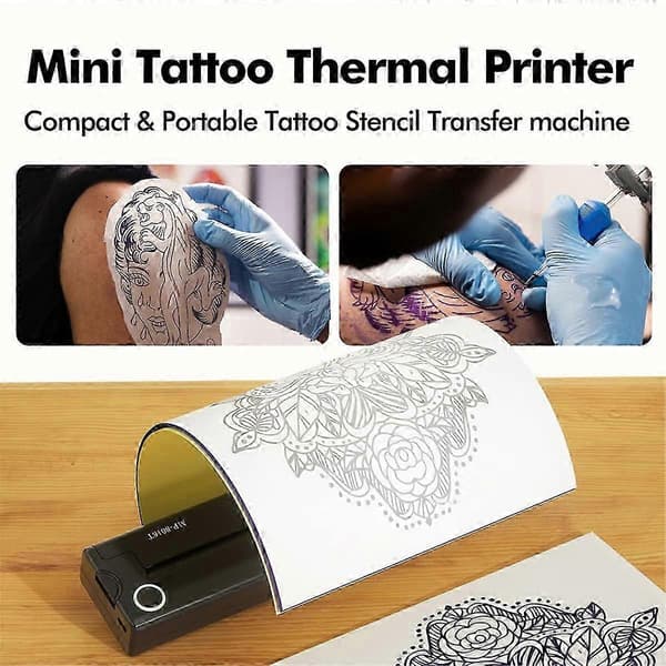 A4 Bærbar Printer Trådløs Termisk Bluetooth Tatoveringsprinter Mini Termisk Printer A4 Papir Foto P