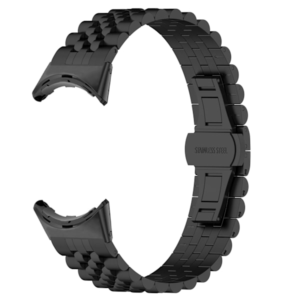 Google Pixel Watch3 45 mm rem i rustfrit stål Svart Sort