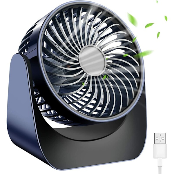 USB-fläkt, Liten fläkt, 360° Rotation Bärbar Mini USB-fläkt Tyst, 3 Hastigheter Skrivbordsfläkt för Kontor/Bil/Resa