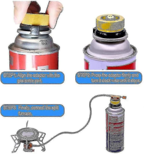 2-pak Camping Gas Adapter Auto-off til Butanbeholder til Skrue Gaspatron