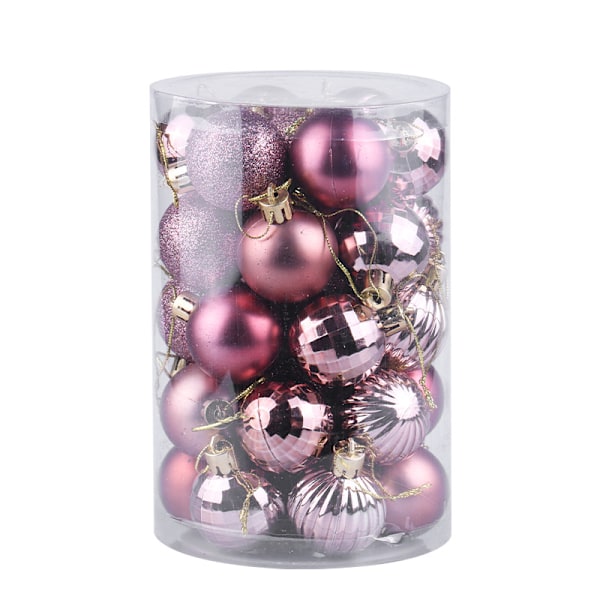 Joulupallosetti 34 kpl, 6 cm, joulukoristeet, joulukuusen koristepallo, ruusukulta