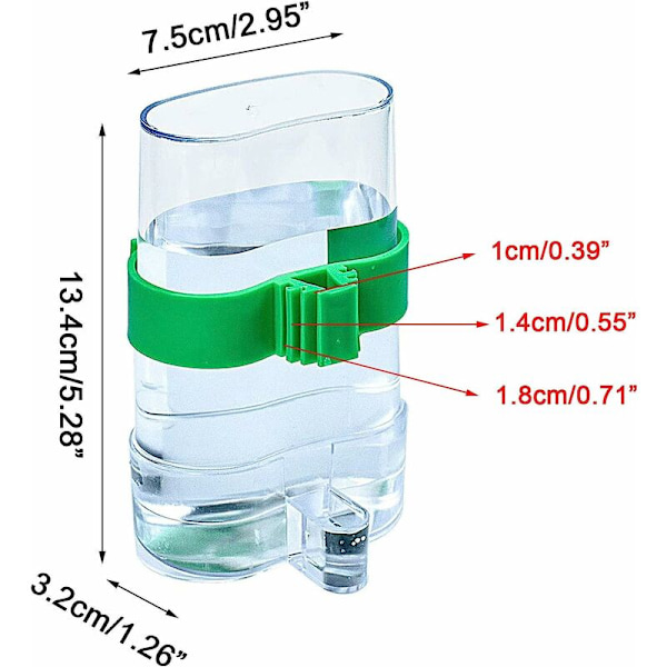 Wenniao Fågel Automatisk Vattenautomat 2ST Transparent Vattenkopp