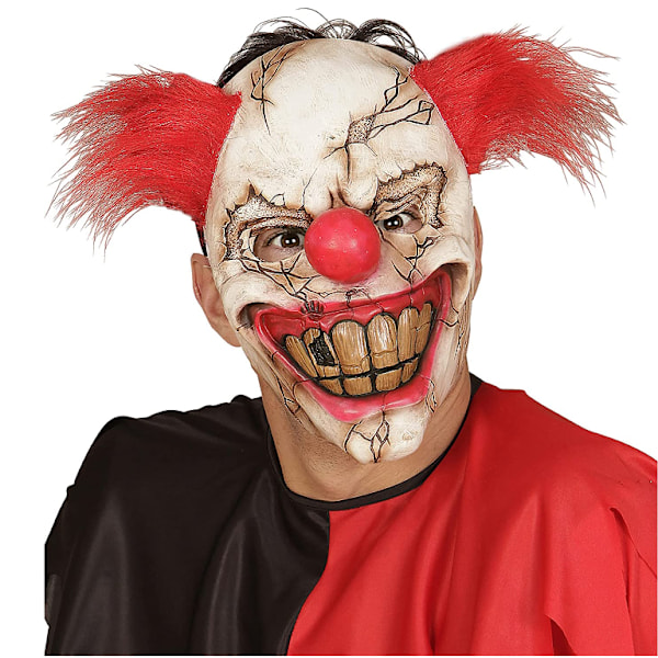 Widmann Halv Ansigt Killer Klovn Maske med Hår Karneval Halloween Kostumer