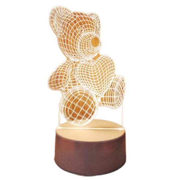 Care Bears, USB Tegneserie Natlampe Kreativ 3D Natlampe Studentergave Soveværelse Bordlampe Sengelampe Mini Børnenatlampe,