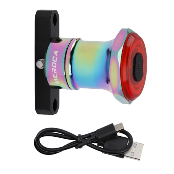 Bländande färg 100 lumen med bromsinduktion baklykta mountainbike cykellampa USB-laddning baklykta varningslampa