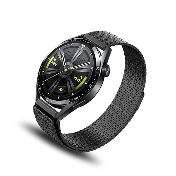 Svart klockarmband i rostfritt stål - 20 mm - För Huawei GT4/3/2