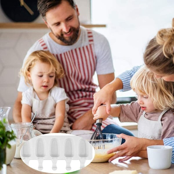 8 Cell Glassform Silikonform för Fryst Juice Glasspinnar Isglassform med Mini Glassform 20 Träpinnar