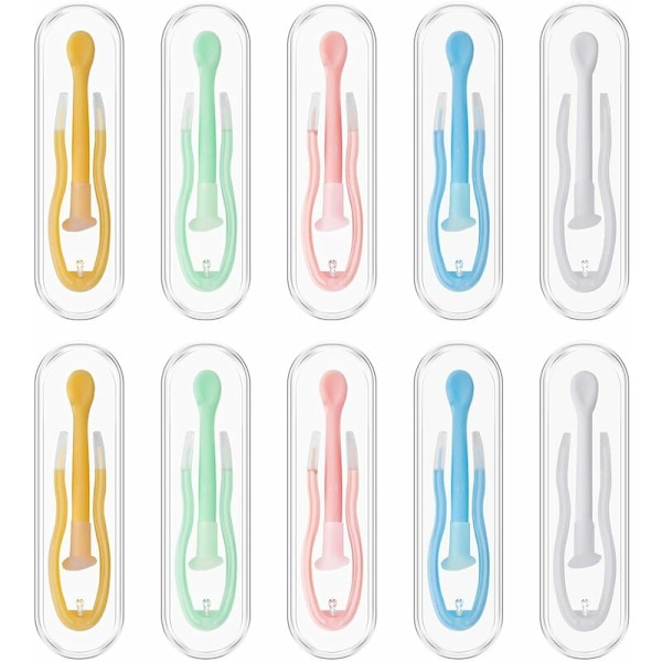 Silikoniset integroidut pinsetit piilolinssien poistoon [Viisto pää] Keltainen*2+Vihreä*2+Sininen*2+Pinkki*2+Valkoinen*2