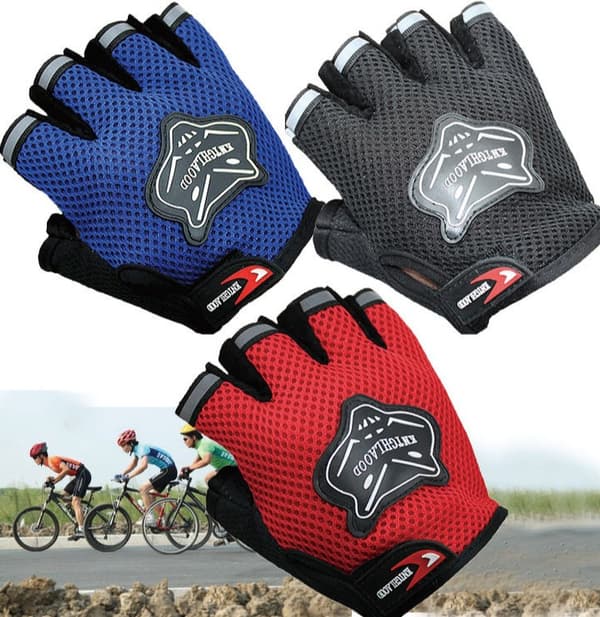 Sommar Mesh Cykel Halvfingerhandskar Fox Head Cykelhandskar (Blå (One Size))