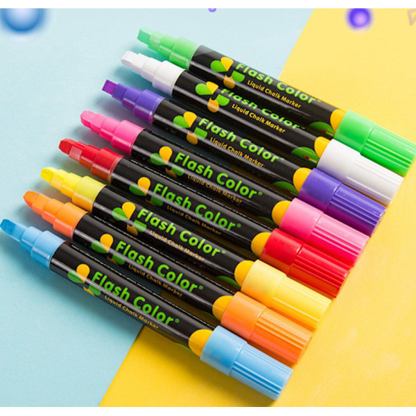 Metal Kridt Highlighter Sletbar Kridt Highlighter til Tavler, Scrapbøger, Vinduer, Glas - 8 Farver Mix