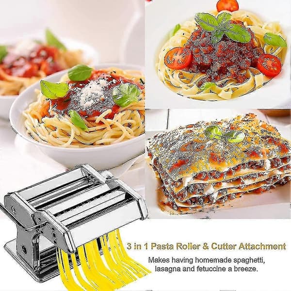 Manuel pastamaskine i rustfrit stål til hjemmelavet lasagne og spaghetti