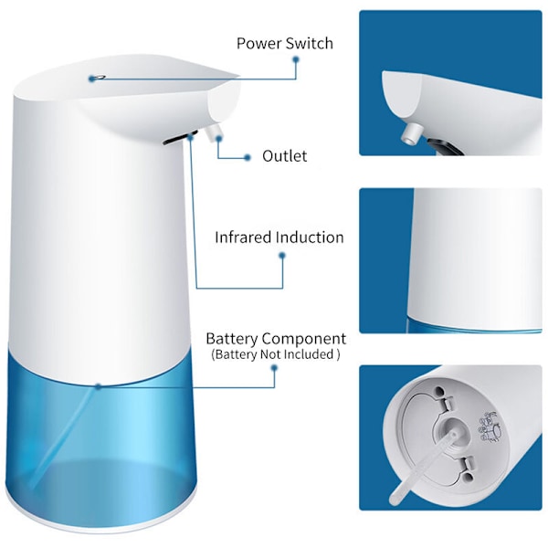 Automatisk sæbedispenser, 350 ml