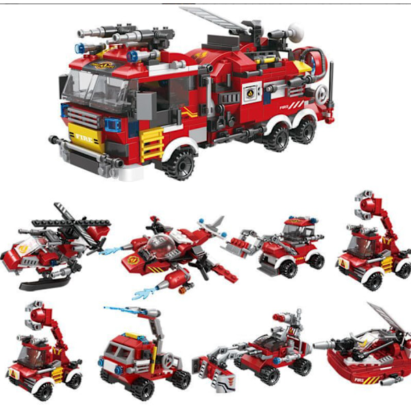 Byggeklodser C025 By Brandmand Miniature Små Partikler Samlet Legetøjsgave Dreng Otte i En (C025 Sæt (Inklusive 8 Små Æsker)),