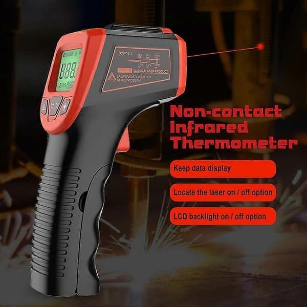 Ny Lcd Laser Pyrometer Ir Infrarød Termometer Op Til 600c Temperaturmåling