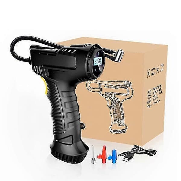 12V DC 120W Elektrisk Luftpumpe til Bildæk Bærbar Digital Inflator