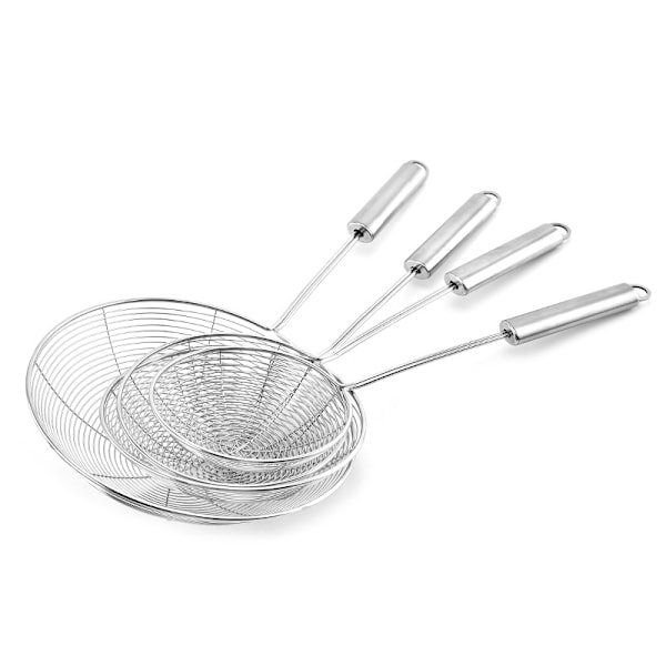 Lækagesikkert net af rustfrit ståltråd, nudelske, stegeske, multifunktionelt filtermaske (14 cm)