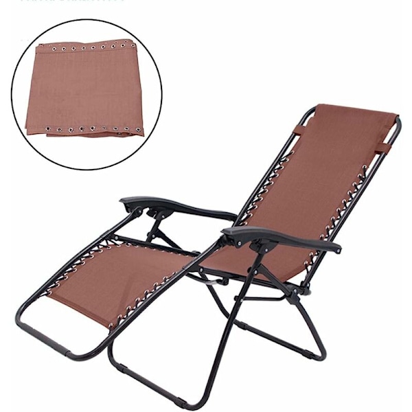 Teslin Fällbar Mesh Solstol Fällbar Lunchrast Strandstol Tyg Tillbehör Brun Mesh Längd Ca. 160 cm Bredd Ca. 43 cm