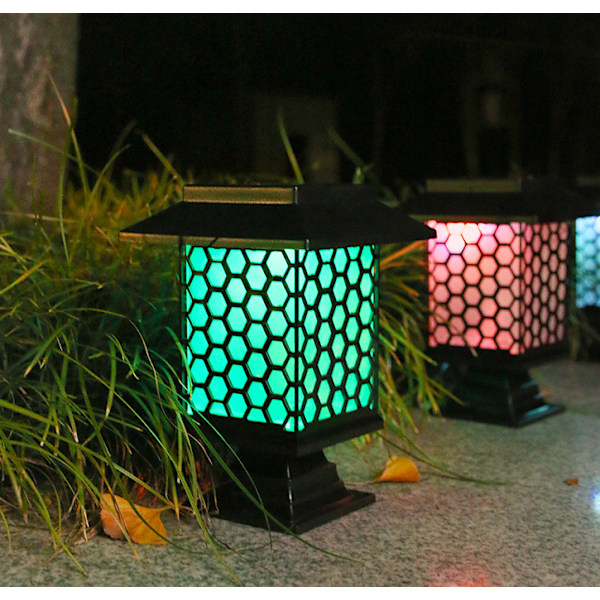 Solcelle Gårdlamper, Haveplæne Jordlamper, Udendørs Antikke Dekorationslamper (Store Honeycomb Lamper-5LED, Inklusive et Sæt Pløkker, en Base),