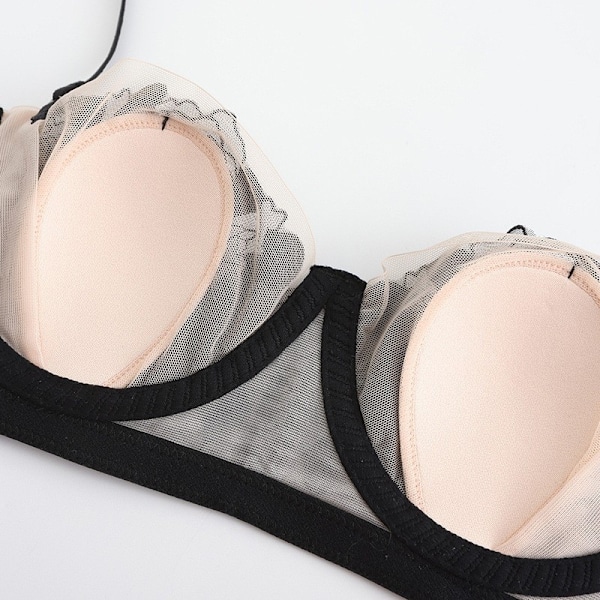 Pitsinen bralette-setti irrotettavilla olkaimilla 12 Svart Sort