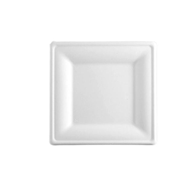 Neliönmuotoiset Kertakäyttöiset Paperilautaset - 50 kpl Valkoinen Vit 26x26 cm